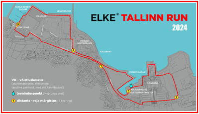 5 km linnaring on mõõdetud gps kelladega (Polar)